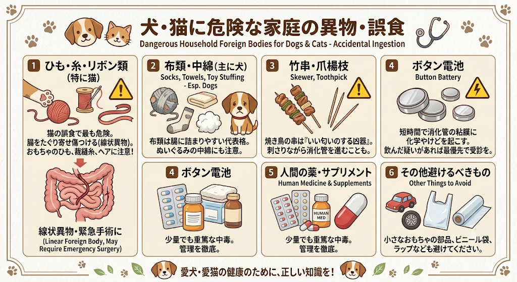 食べ物以外の危険な異物