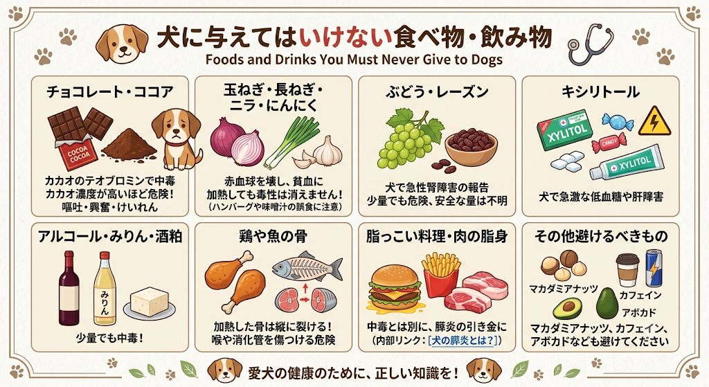 犬に与えてはいけない食べ物