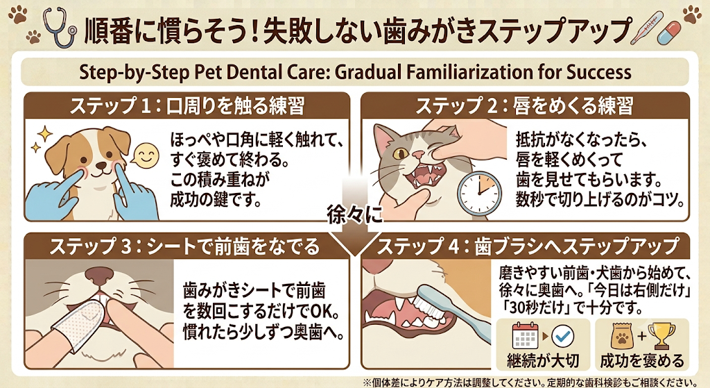 歯磨きの4ステップ