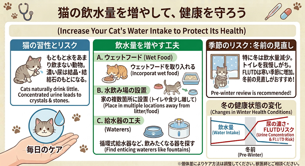 猫の飲水量を増やす工夫