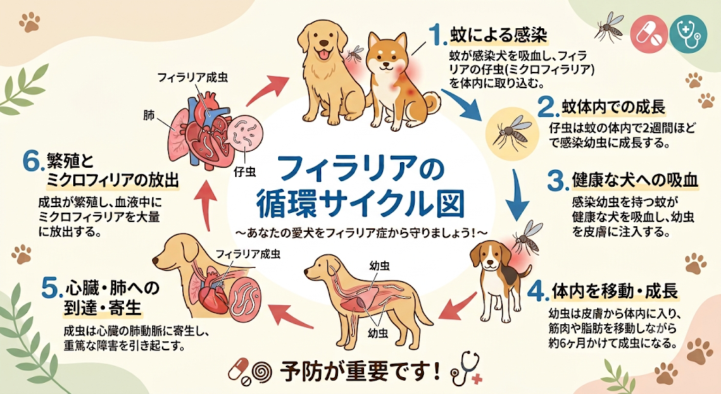 フィラリアの感染サイクル